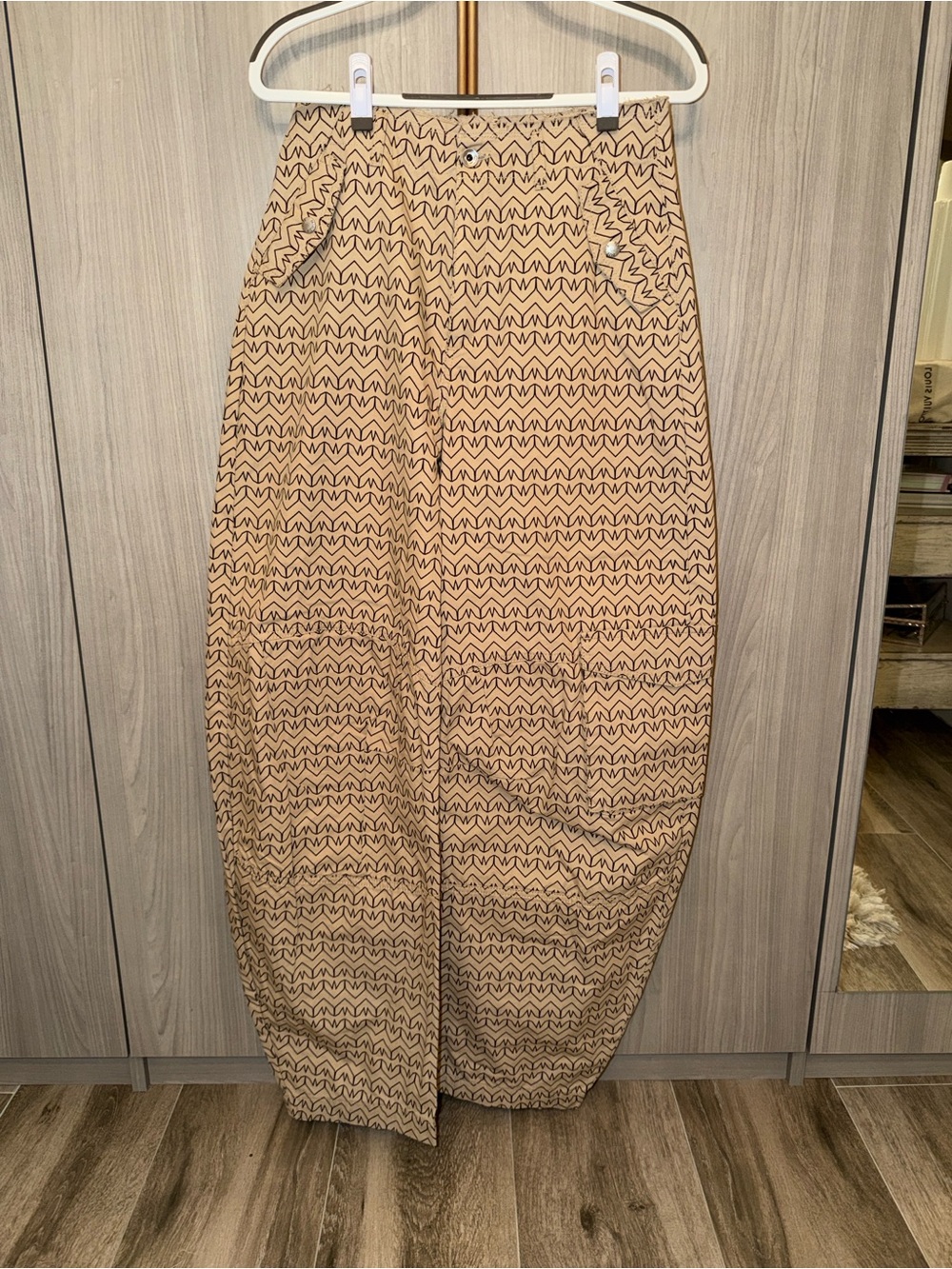 Patrizia Pepe Tan Patterned Pants - Classic Casual Fit